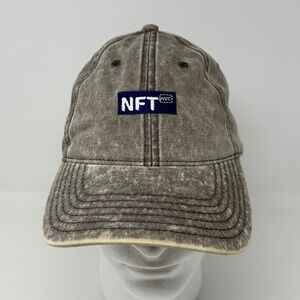 NFT NYC Vintage Cap Otto Cap Acid Wash Grey Cotton Baseball Hat‎ Dad Cap OSFM